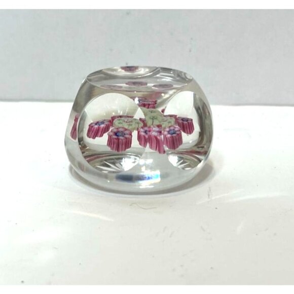 Vintage Glass Perthshire Paperweight PP14 1977 "I" Millefiori Flowers Star Base - Picture 3 of 7